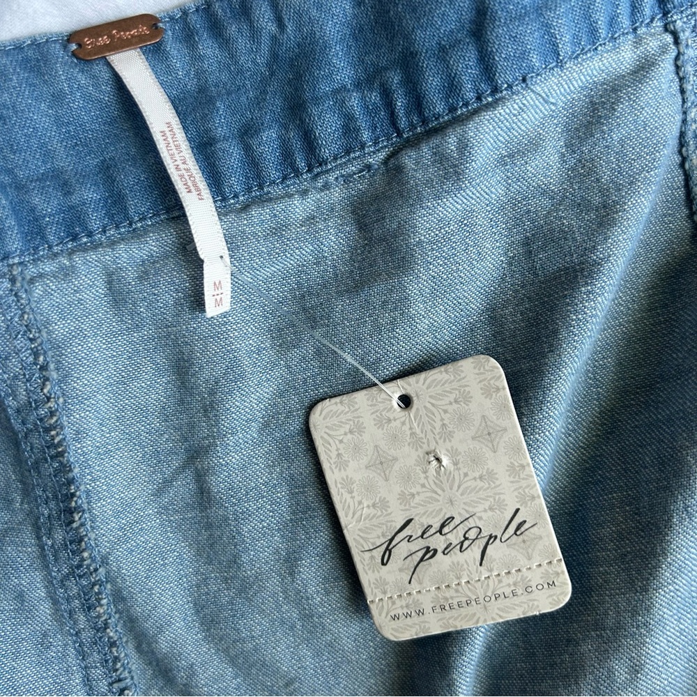 Free People Blue Backless Denim Dress - Picture 4 of 5
